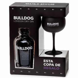 Gin Bulldog amb copa negra de Regal